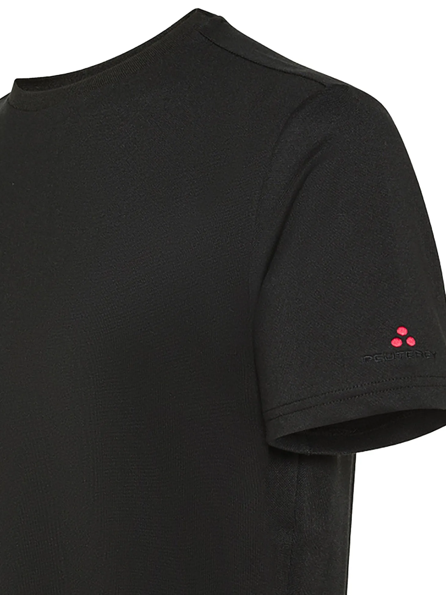 T-shirt in piquet stretch di cotone e seta nero