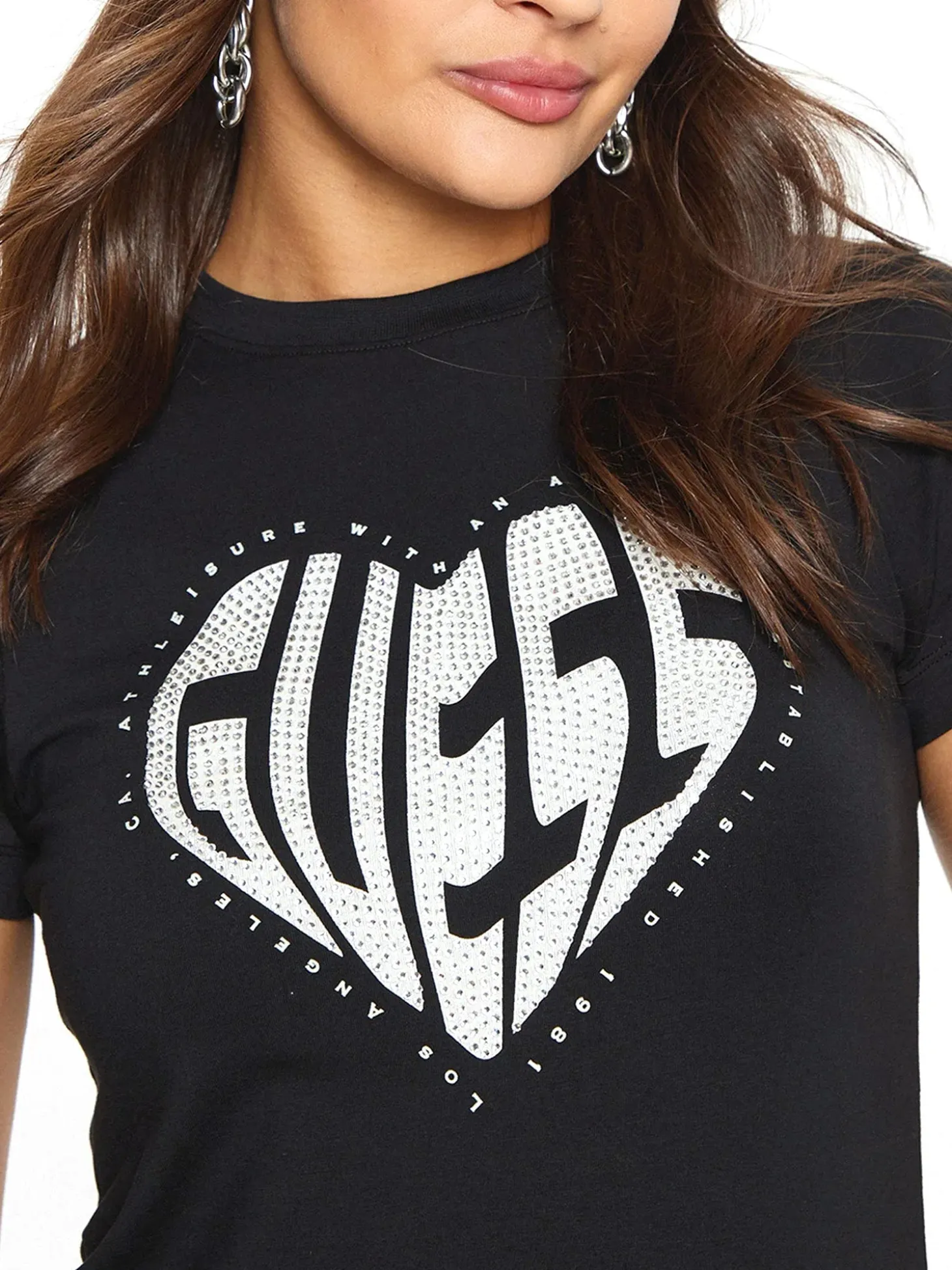 T-shirt Julia Rhinestone nero