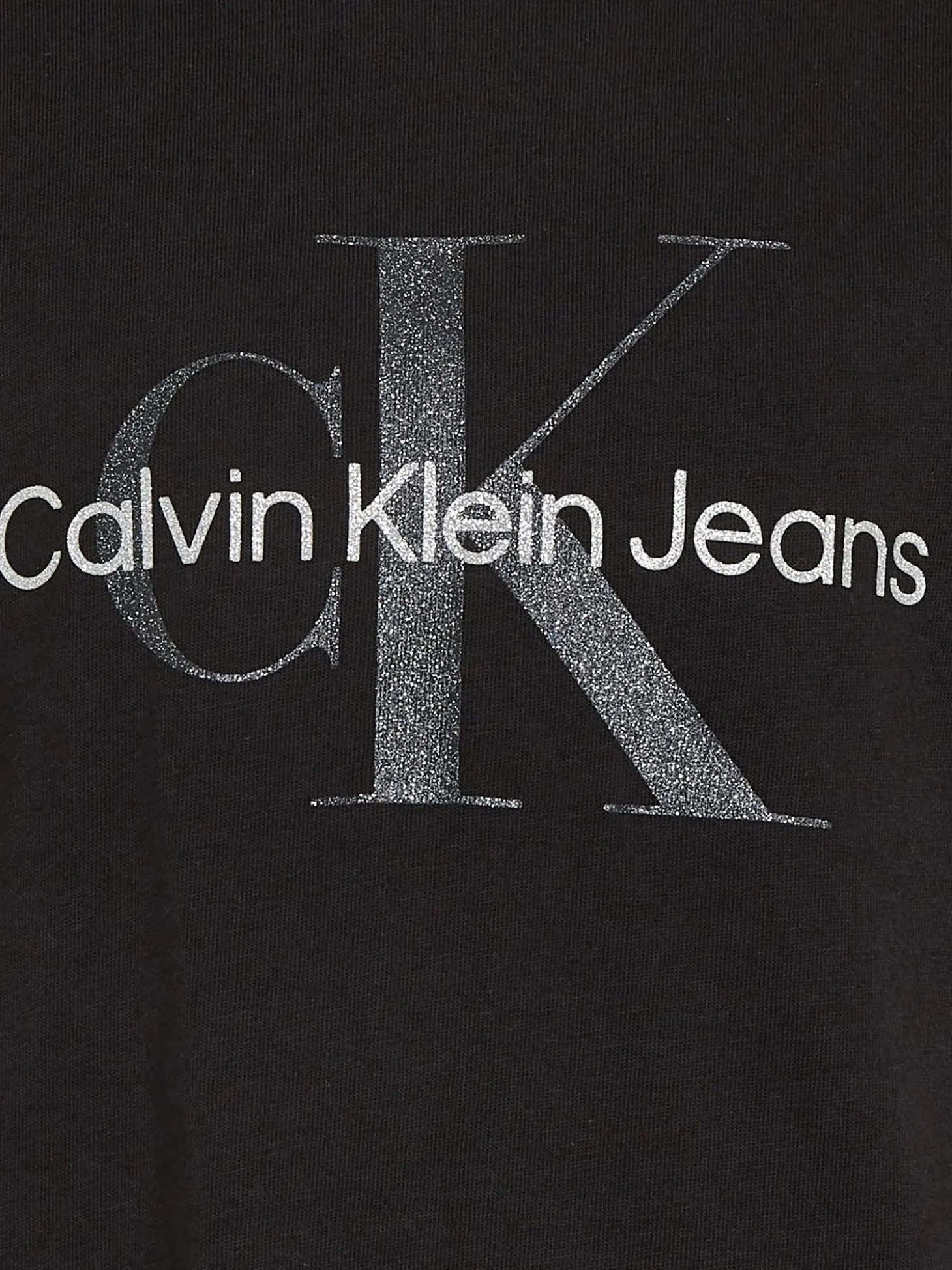 T-shirt kids logo glitter monogram nero