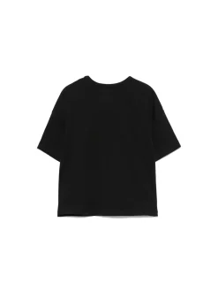T-shirt kids logo monogram flock boxy nero