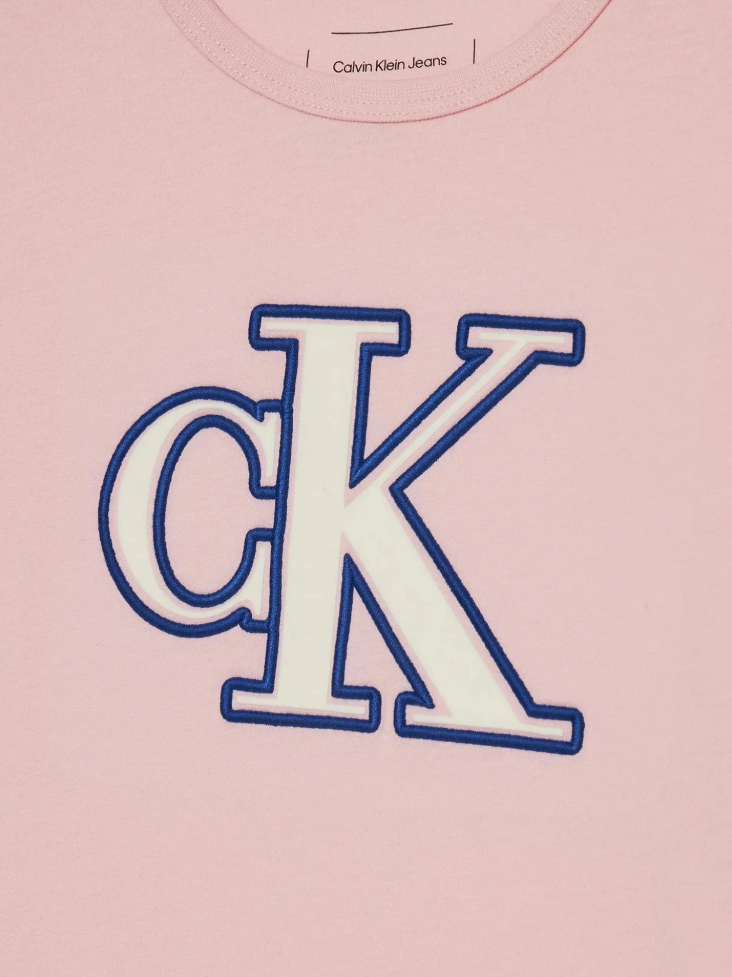 T-shirt kids logo monogram flock boxy rosa