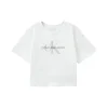 T-shirt kids monologo glitter bianco