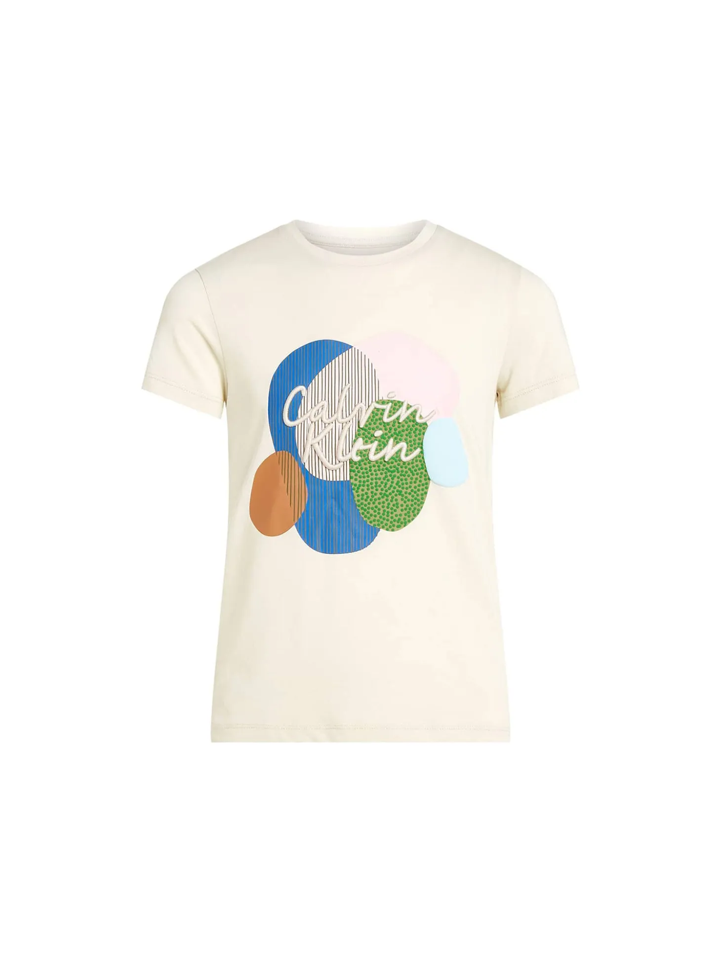 T-shirt kids stampa grafica multicolor panna