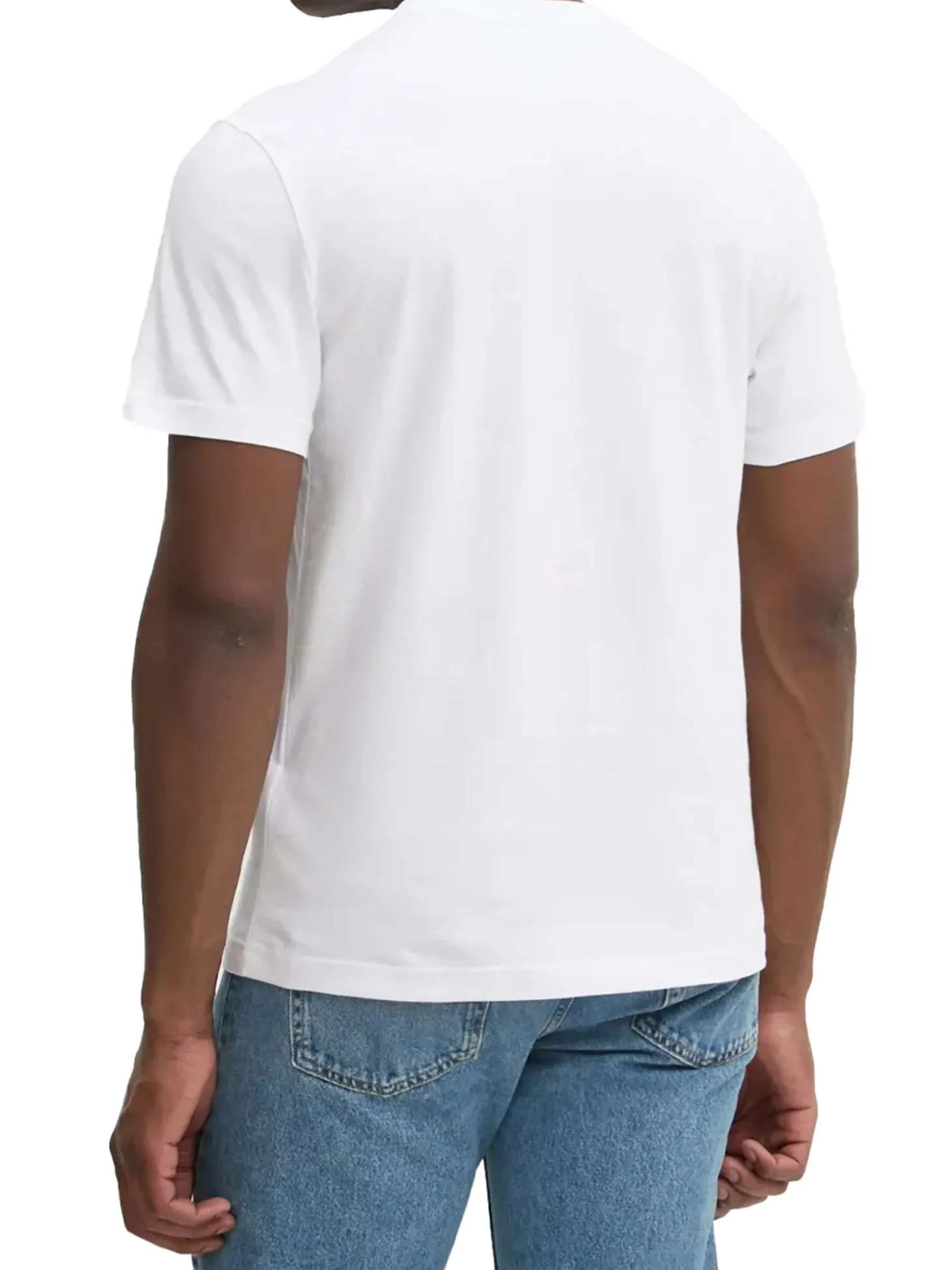 T-shirt linear box logo bianco