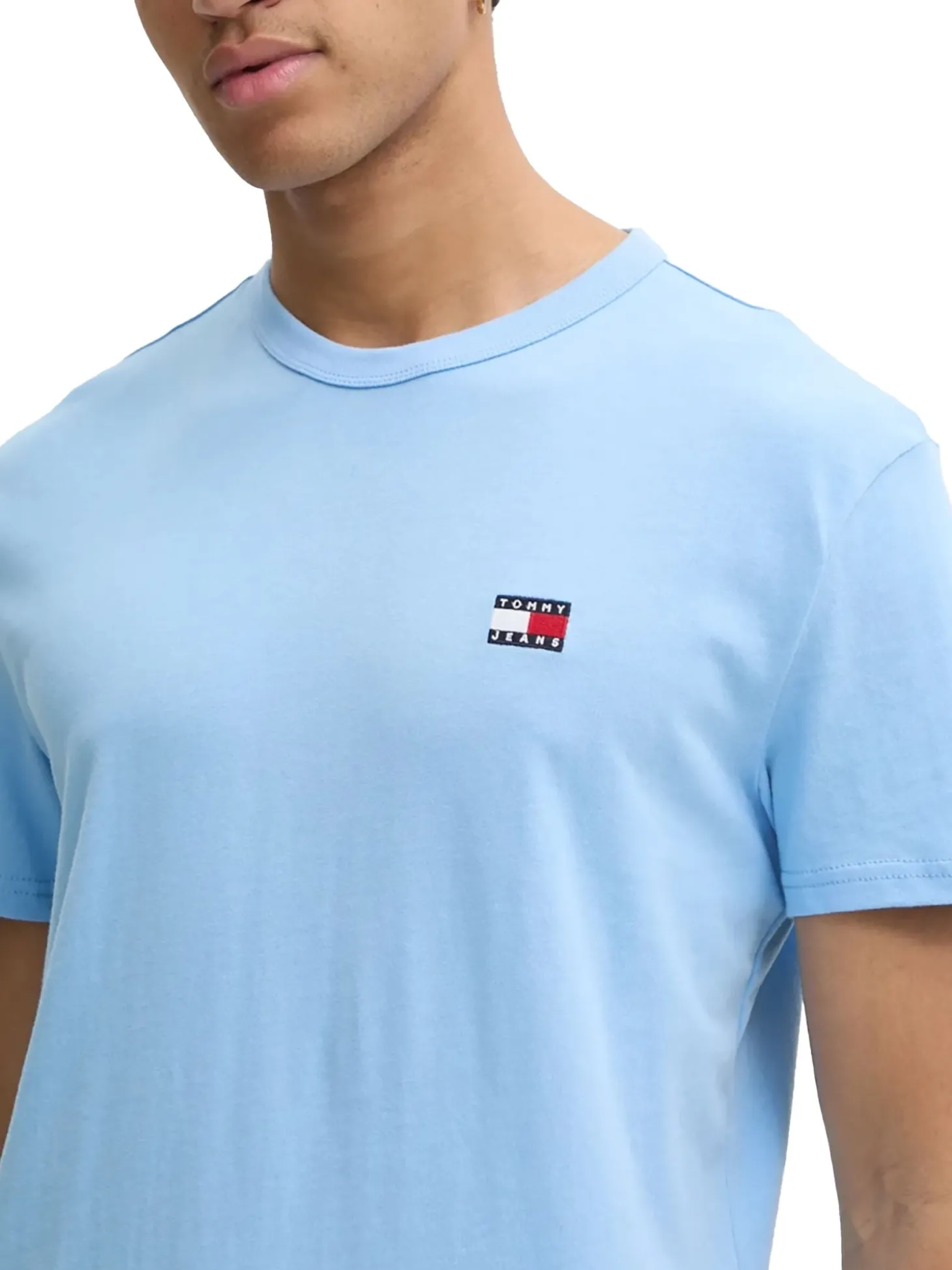 T-shirt logo badge regular fit celeste