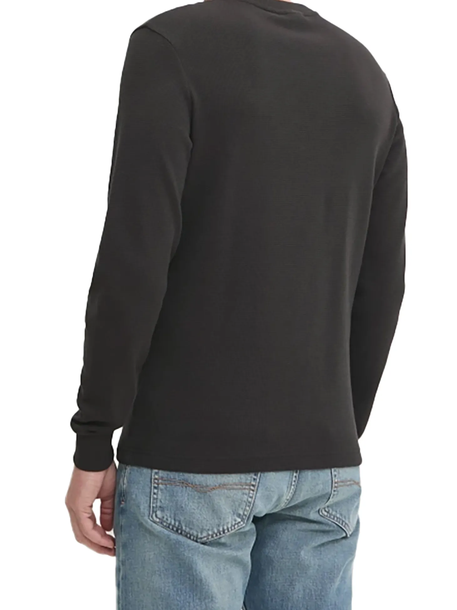 T-shirt logo label lavorazione waffle nero