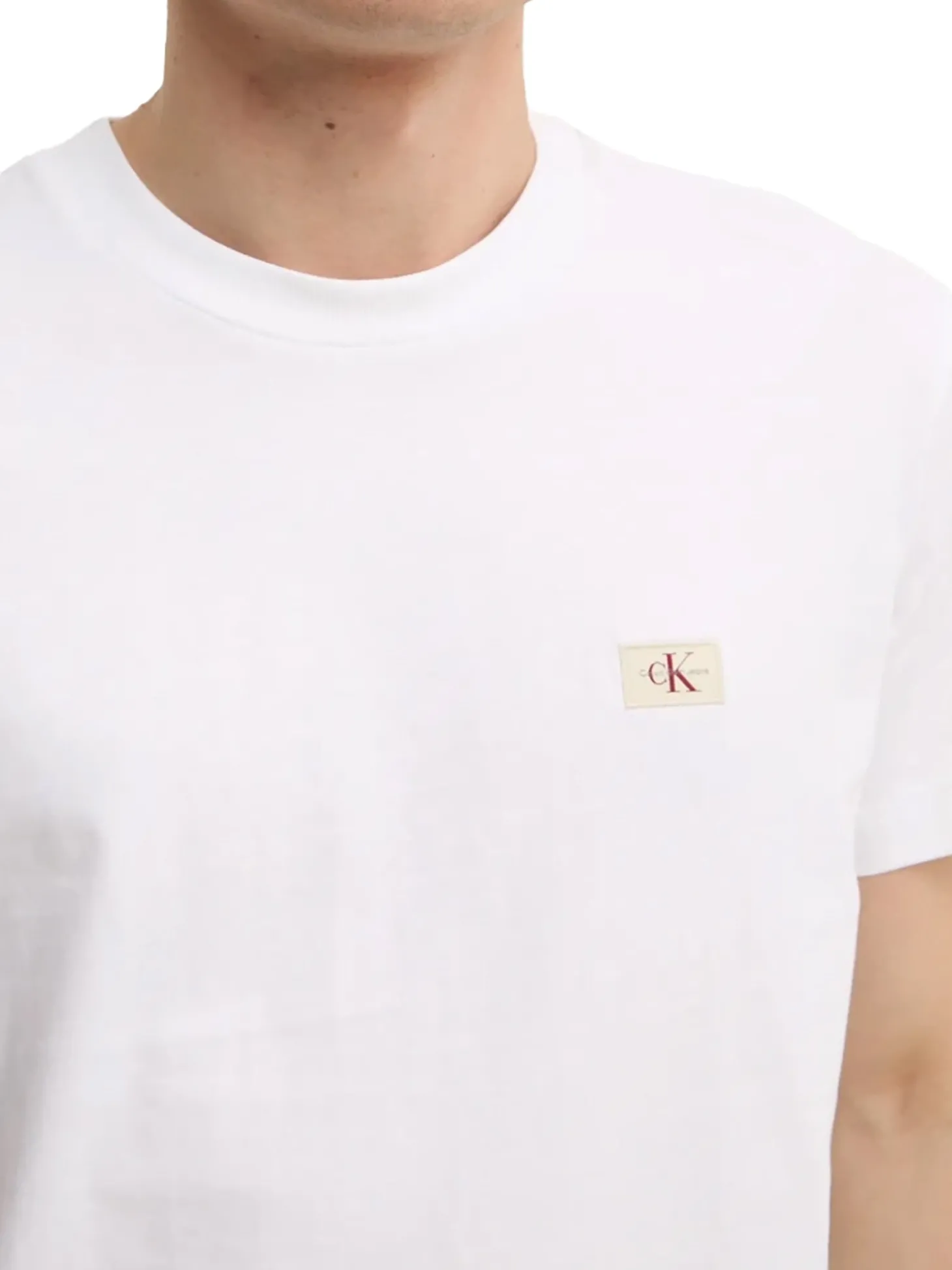 T-shirt logo label regular fit avorio