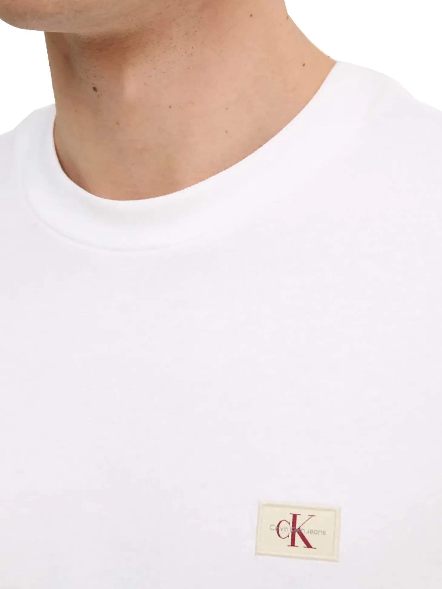 T-shirt logo label regular fit avorio
