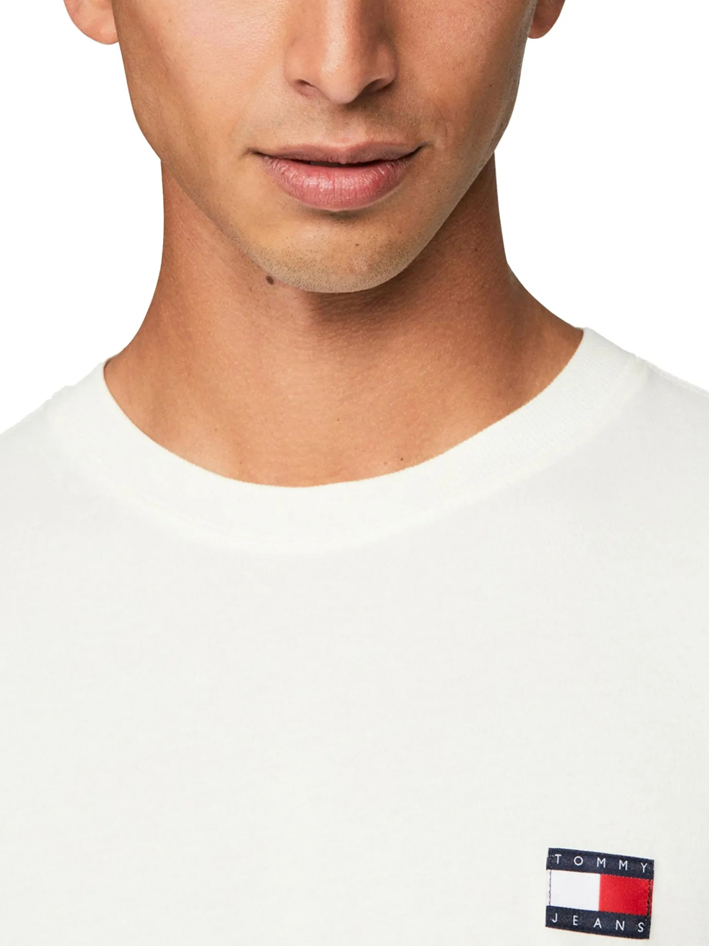 T-shirt logo label relaxed fit bianco