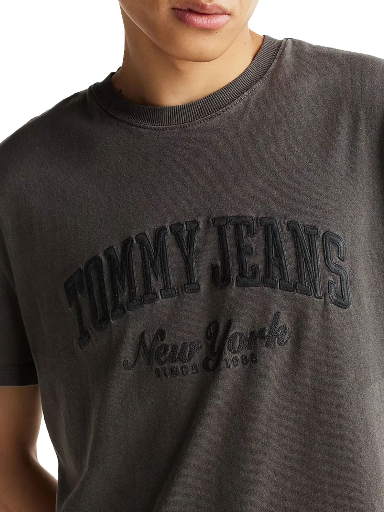 T-shirt logo varsity vintage antracite
