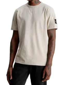 T-shirt manica corta badge beige