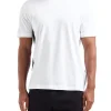 T-shirt manica corta banda logo laterale bianco