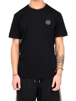 T-shirt manica corta circle logo nero
