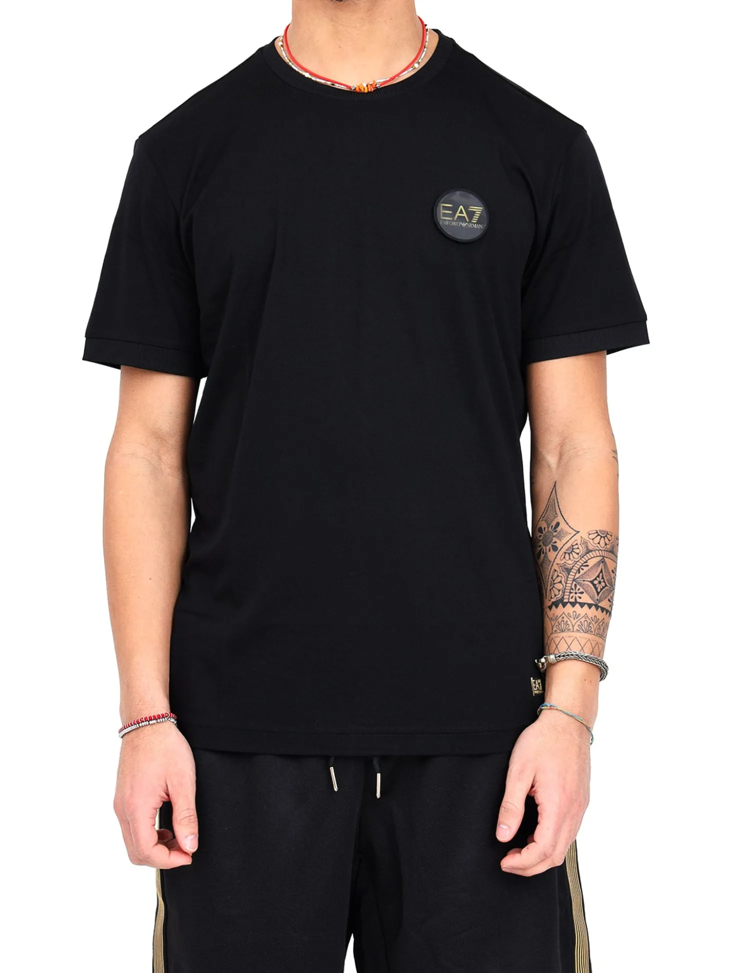 T-shirt manica corta circle logo nero