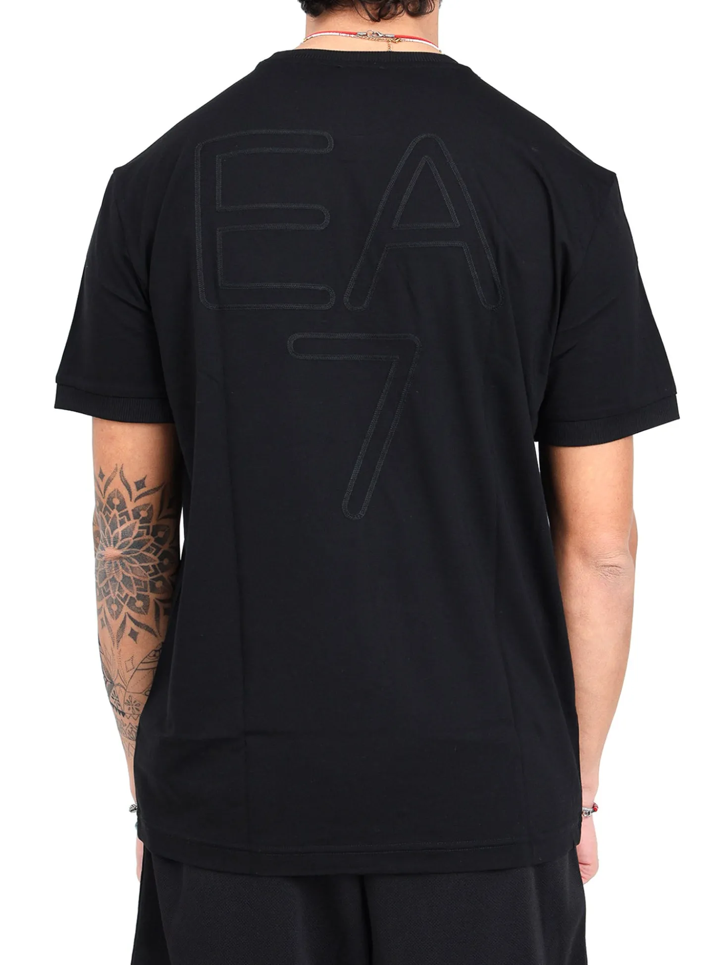 T-shirt manica corta circle logo nero