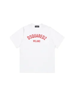 T-shirt manica corta con logo a contrasto bianco