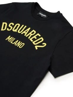 T-shirt manica corta con logo a contrasto nero