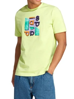 T-shirt manica corta con stampa logo lime