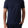 T-shirt manica corta in tessuto tecnico blu
