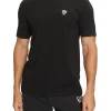 T-shirt manica corta logo patch sul petto nero