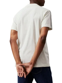 T-shirt manica corta logo tape avorio