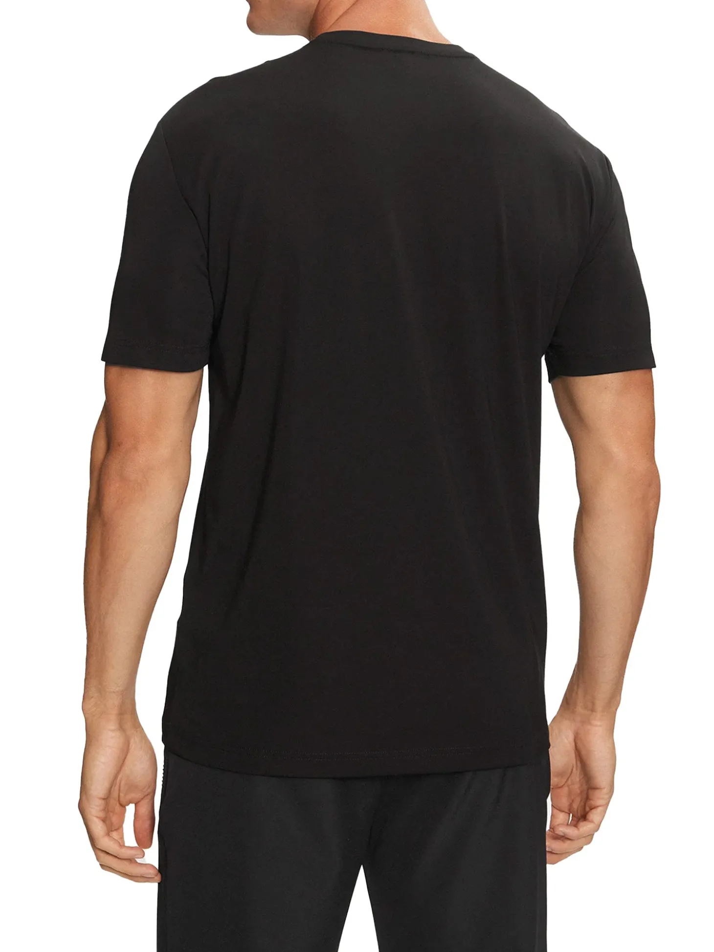T-shirt manica corta logo patch sul petto nero