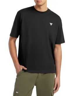 T-shirt manica corta mini triangle patch nero