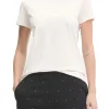 T-shirt manica corta Rhinestone bianco