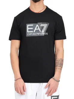 T-shirt manica corta stampa logo nero