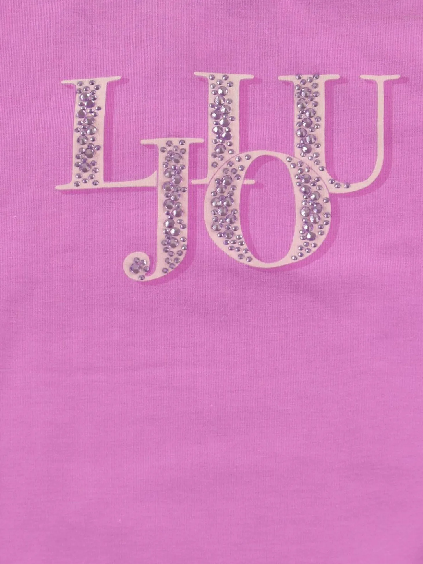 T-shirt manica corta stampa strass viola