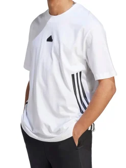 T-shirt manica corte con bande laterali bianco