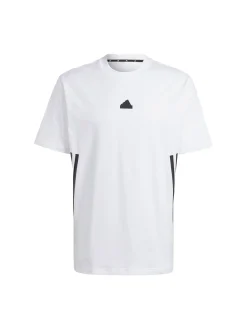 T-shirt manica corte con bande laterali bianco