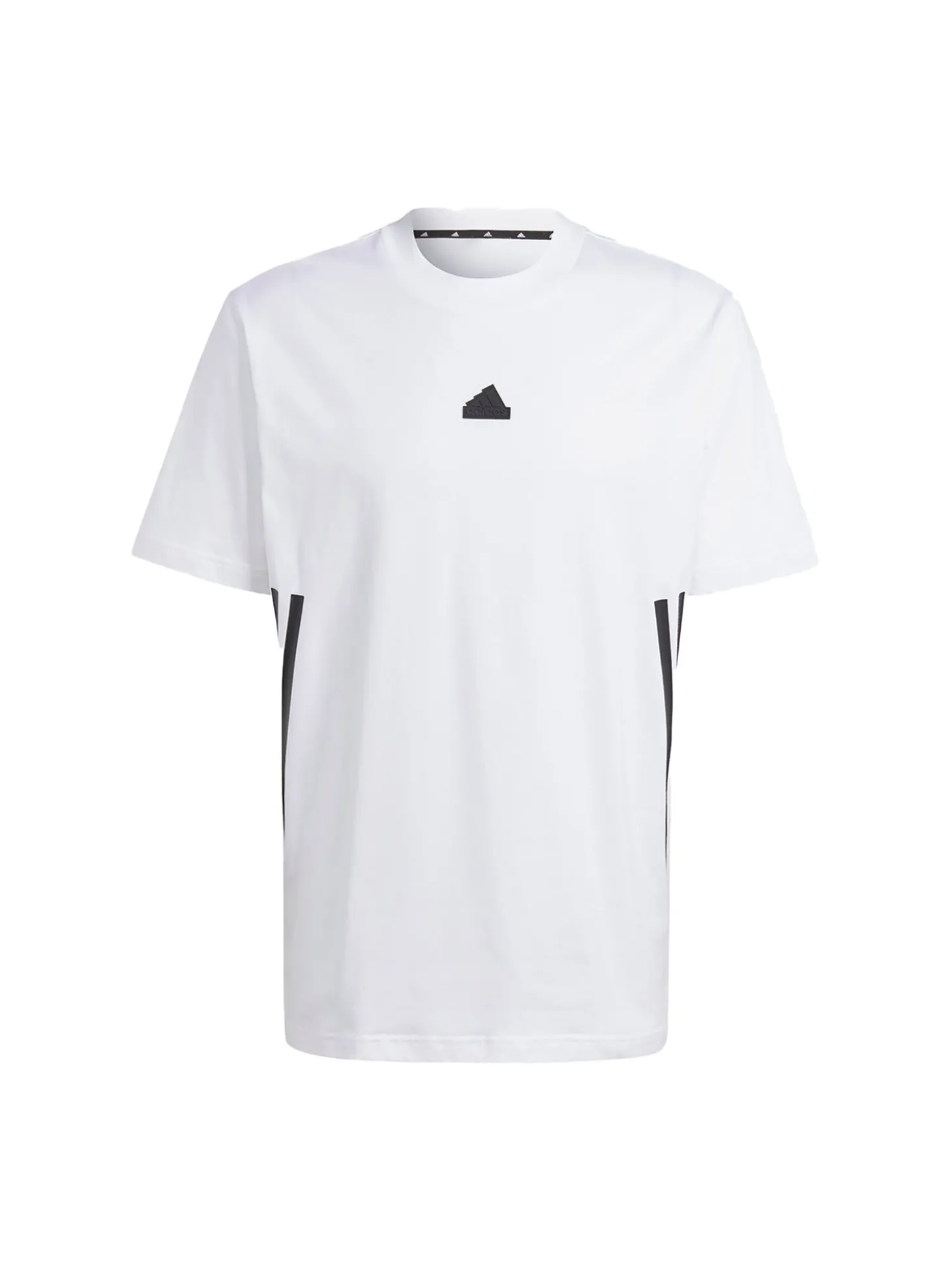 T-shirt manica corte con bande laterali bianco
