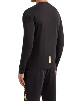 T-shirt manica lunga basic jersey nero