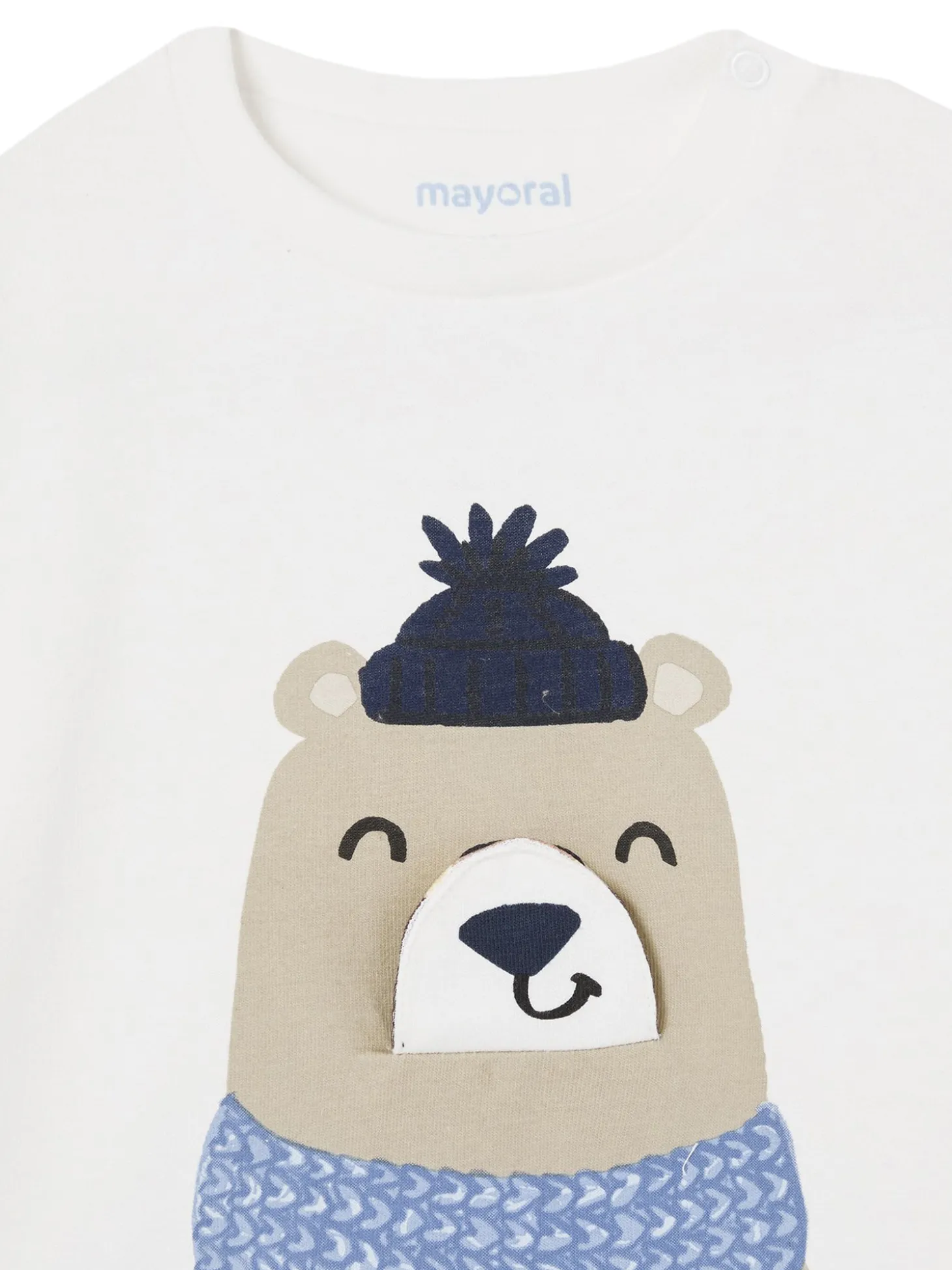 T-shirt manica lunga orso panna