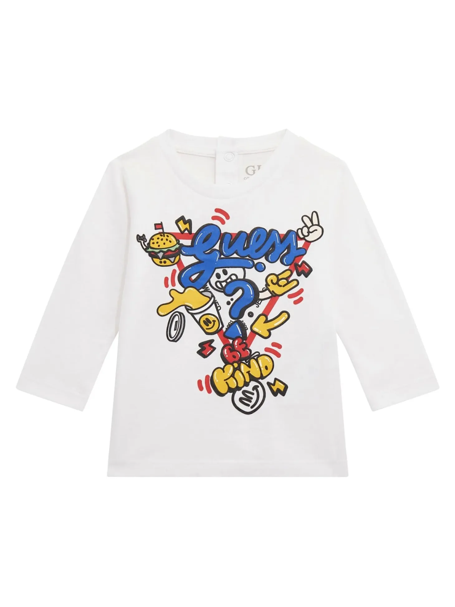 T-shirt manica lunga stampa jersey bianco