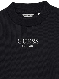 T-shirt manica lunga stretch rib nero