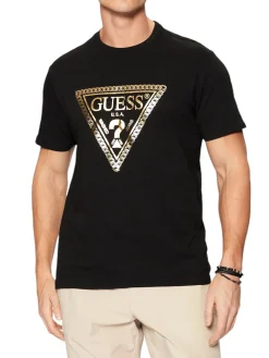 T-shirt maniche corte con logo triangolo nero