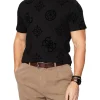 T-shirt maniche corte con maxi loghi peony nero