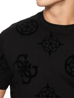 T-shirt maniche corte con maxi loghi peony nero