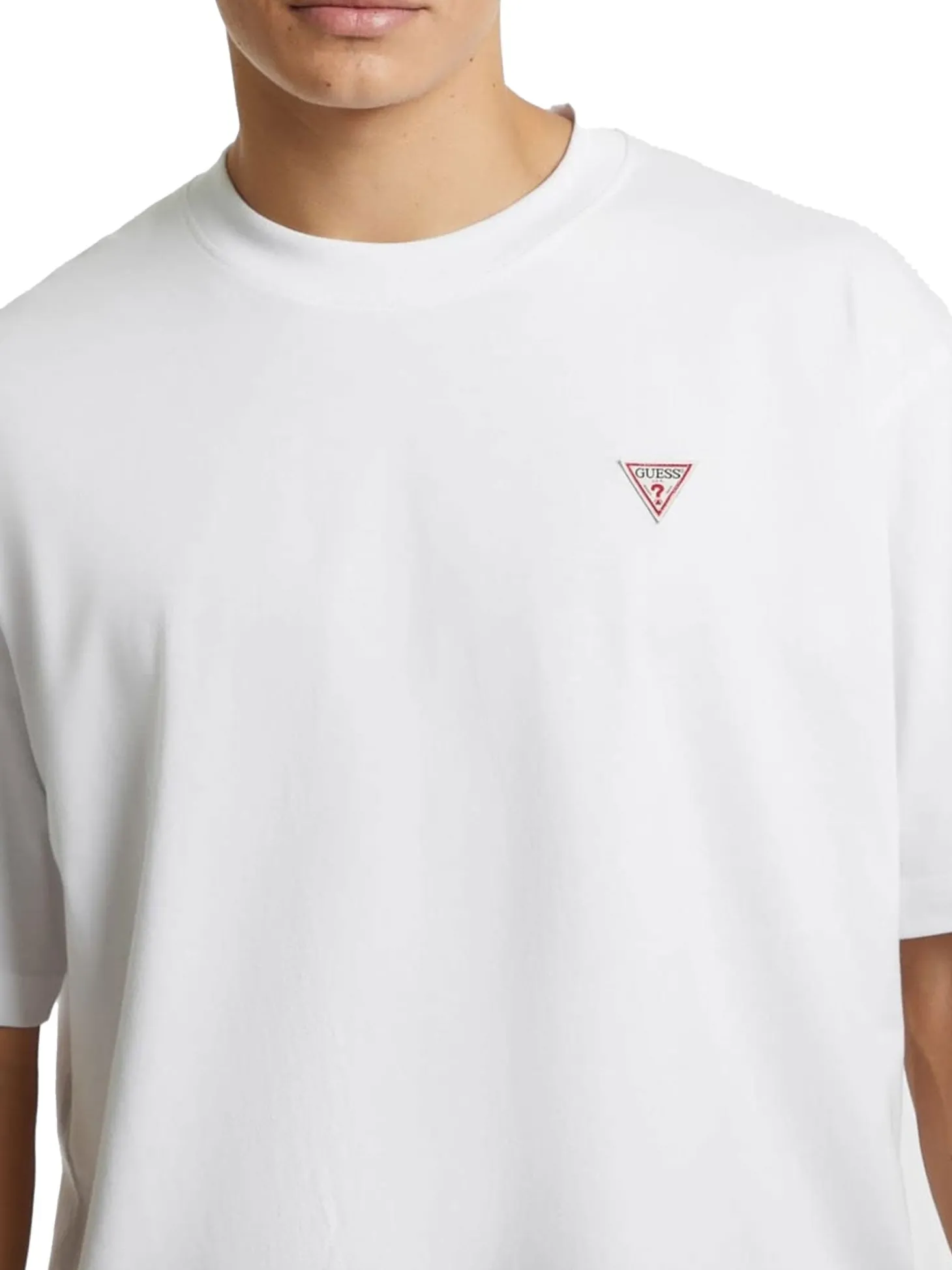 T-shirt maniche corte con mini triangolo bianco