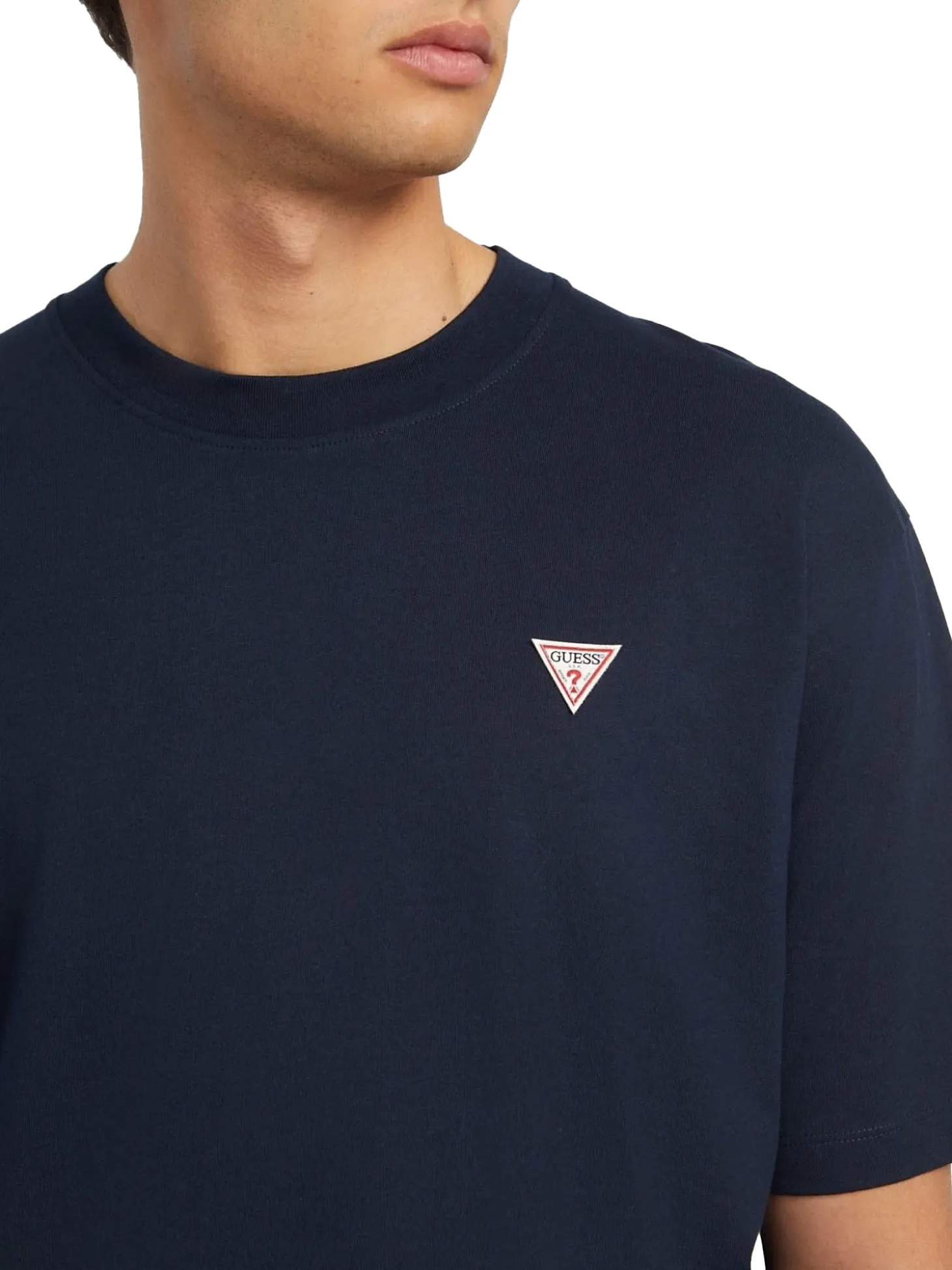 T-shirt maniche corte con mini triangolo blu