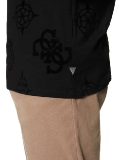 T-shirt maniche corte con maxi loghi peony nero
