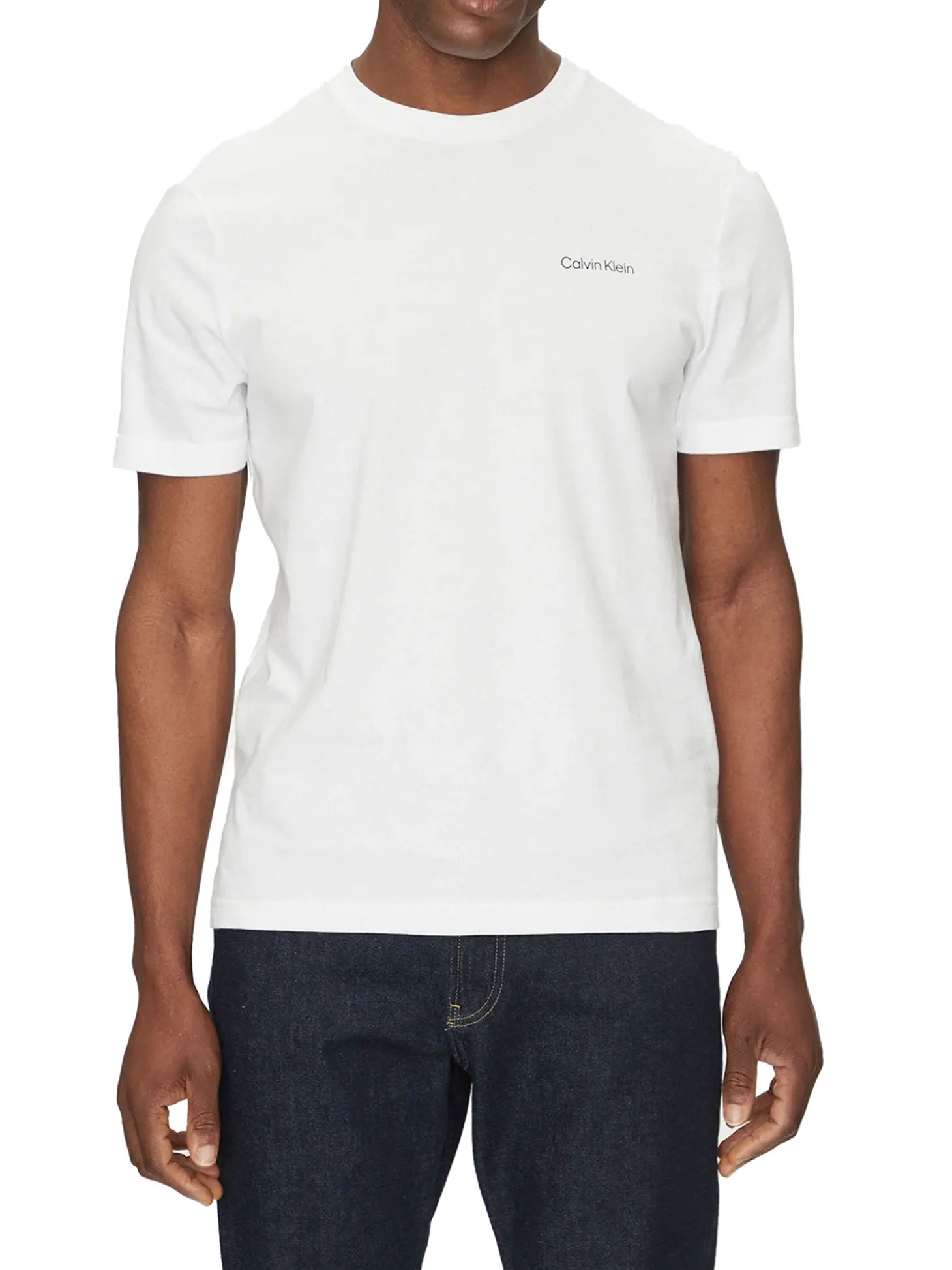 T-shirt maniche corte cp-linear box logo bianco