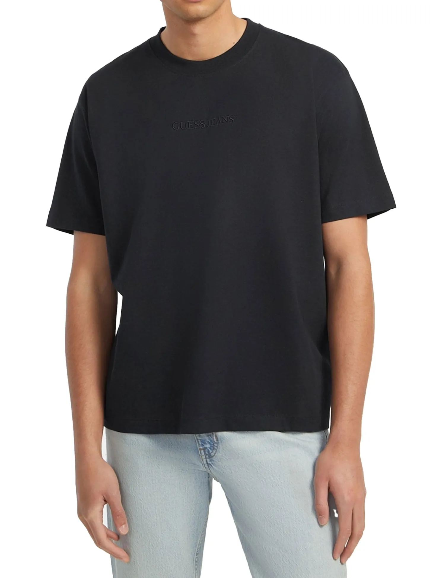T-shirt maniche corte logo totno su tono nero