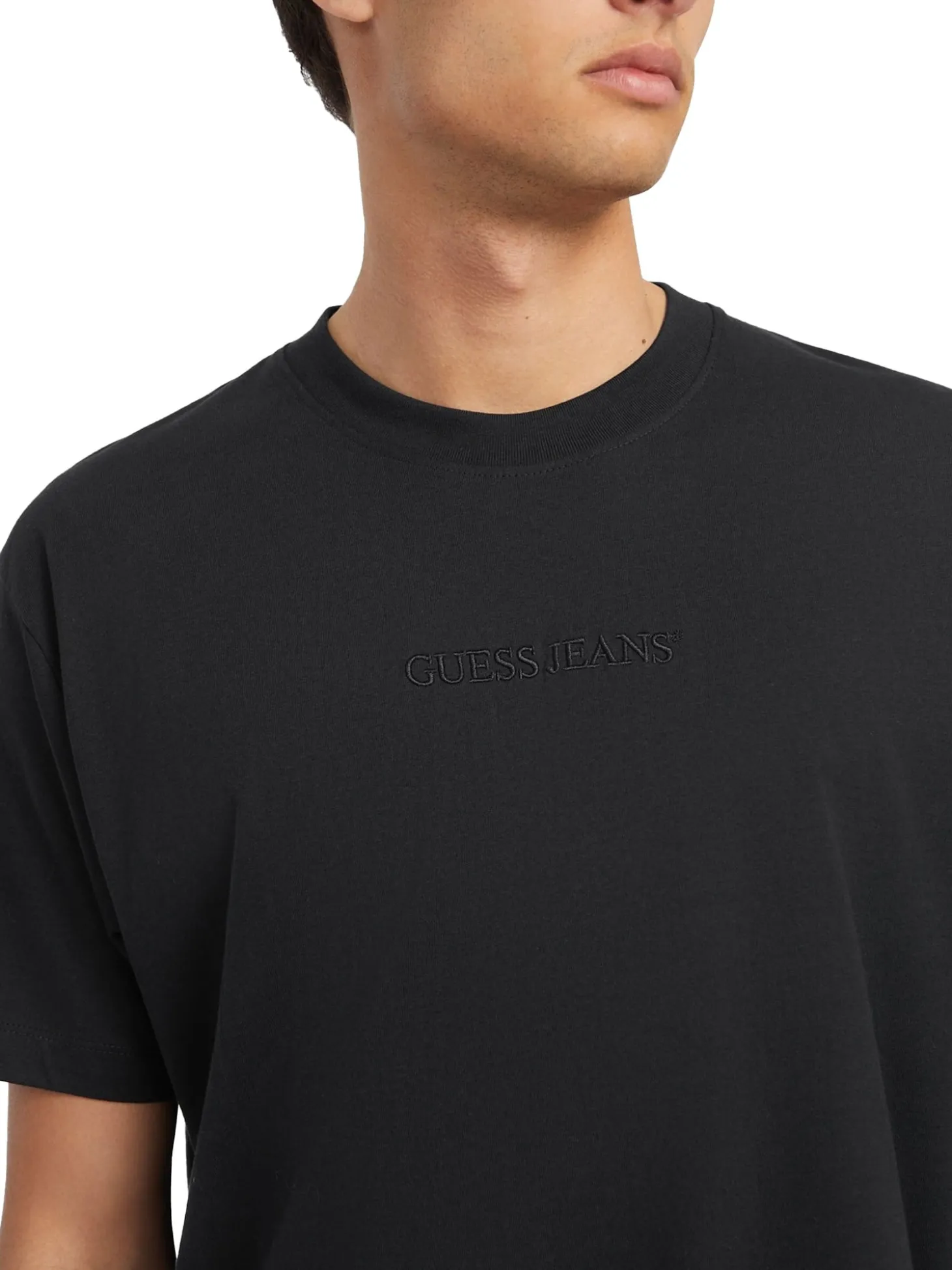 T-shirt maniche corte logo totno su tono nero