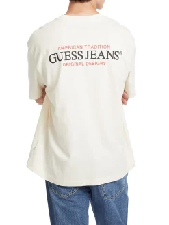T-shirt maniche corte oversize American Tradition panna