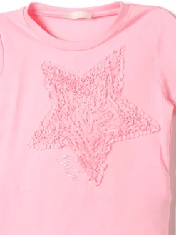 T-shirt maniche corte stella rosa