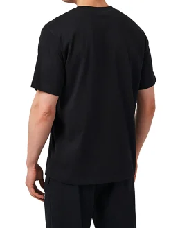 T-shirt maniche corto logo sul petto nero