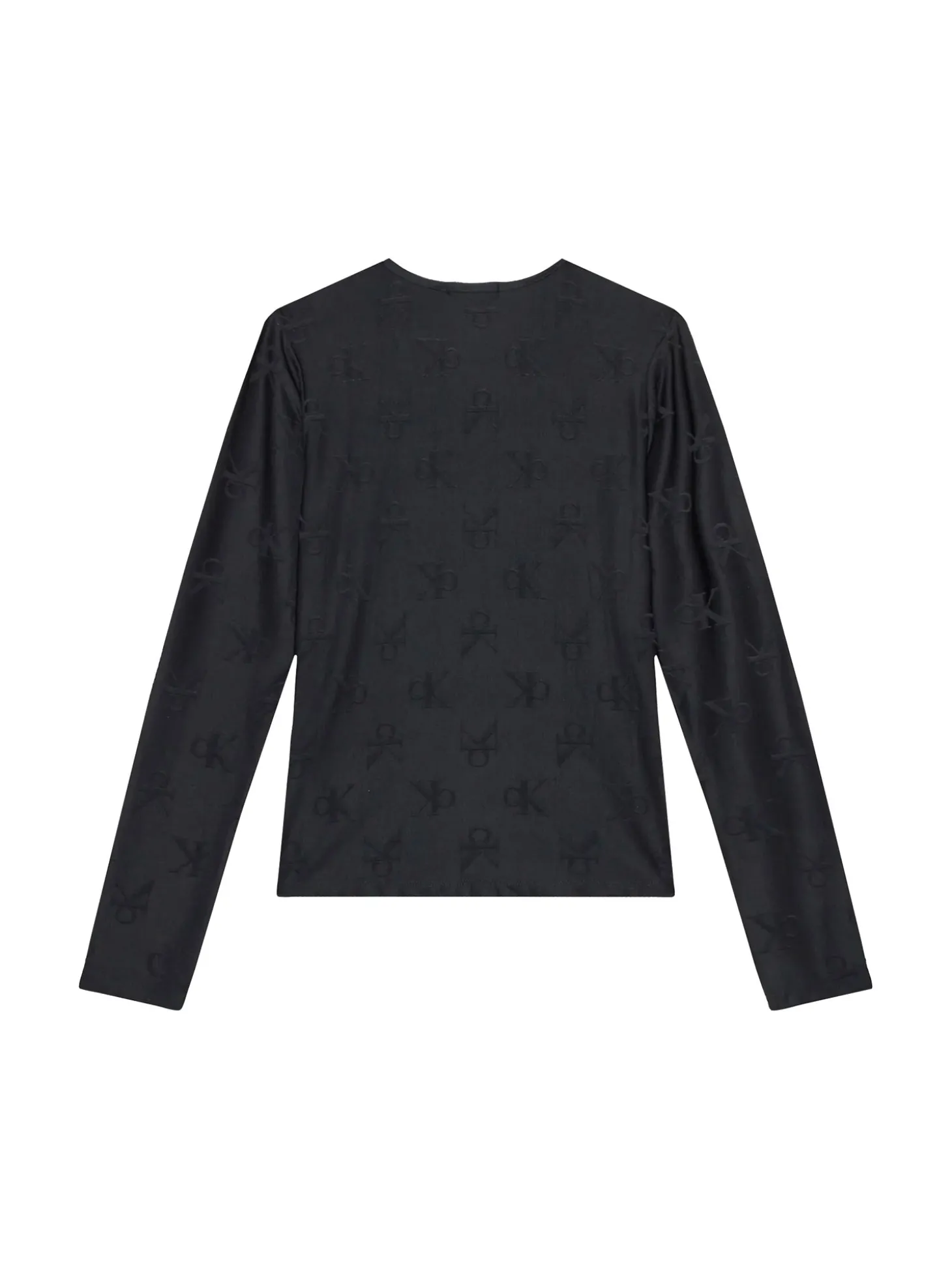 T-shirt maniche kids lunghe con logo allover nero